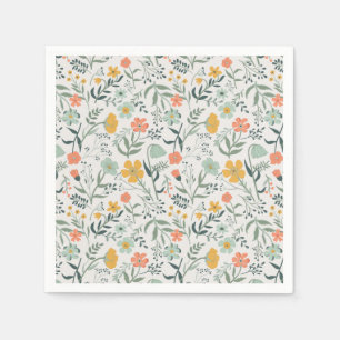 Servilleta De Papel Hermoso patrón floral botánico