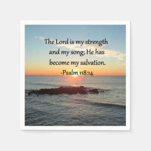 Servilleta De Papel Hermoso Psalm 118:14 Sunrise Photo Design