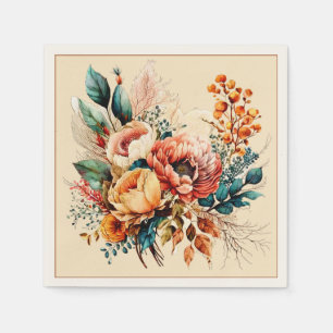 Servilleta De Papel Hermoso ramo boho de otoño