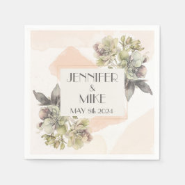 Servilleta De Papel Hermoso ramo de flores acuarelas