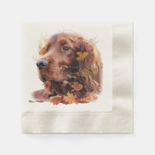 Servilleta De Papel Hermoso Red Setter Irlandés (Anverso)