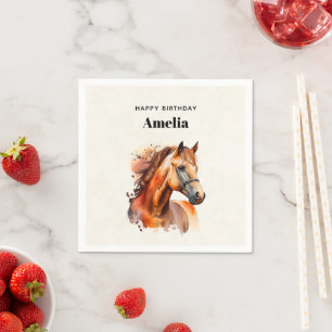 Servilleta De Papel Hermoso retrato de caballo sorrel cumpleaños