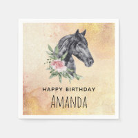 Hermoso retrato de cabeza de caballo acuarela Cump