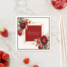 Hermoso Roses Rojos Oro Filigree Quinceañera