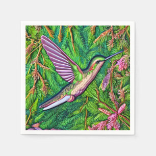 Servilleta De Papel Hermoso Shabby Chic Little Hummingbird.