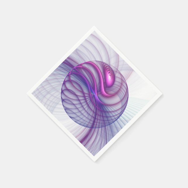 Servilleta De Papel Hermoso swing moderno arte abstracto fractal rosa (Borde)