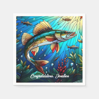 Servilleta De Papel Hermoso Walleye Pike en el lago