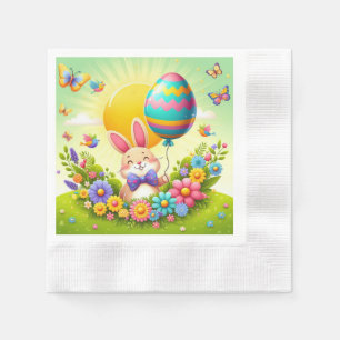 Servilleta De Papel Hermoso y colorido conejito de Pascua