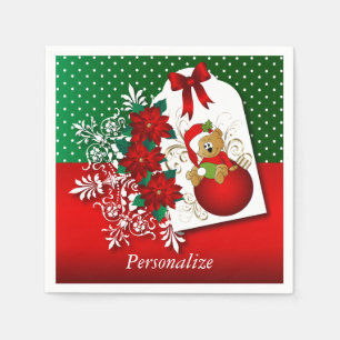Servilleta De Papel Hermoso y divertido oso de navidad