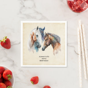 Servilleta De Papel Hermosos caballos estilo Boho occidental Cumpleaño