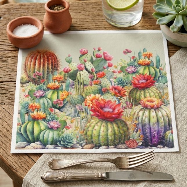 Servilleta De Papel Hermosos Cactus Florecidos  (Subido por el creador)