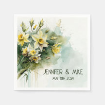 Hermosos daffodis de agua amarilla