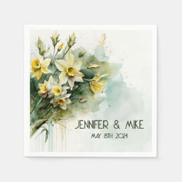 Servilleta De Papel Hermosos daffodis de agua amarilla