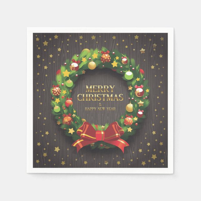 Servilleta De Papel Hermosos Navidades escriben con correa y papel de  (Anverso)