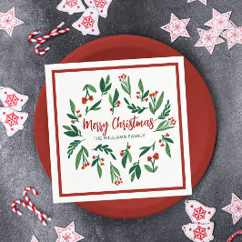 Servilleta De Papel Hermosos Navidades Personalizados de Red Green Hol
