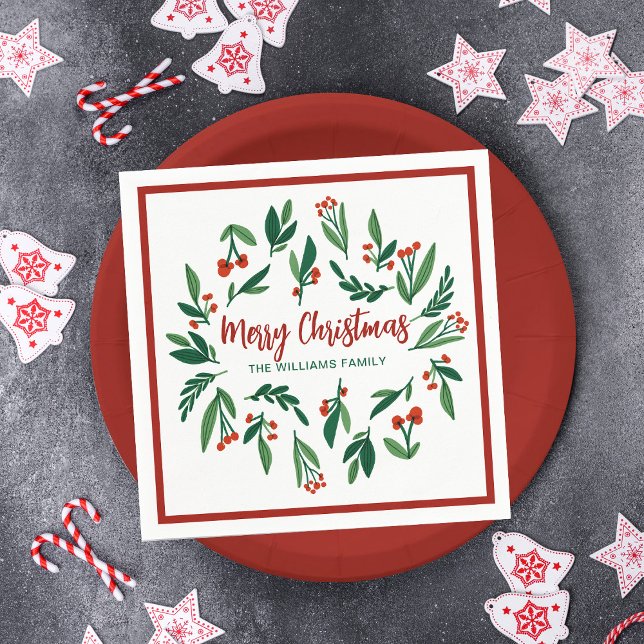 Servilleta De Papel Hermosos Navidades Personalizados de Red Green Hol (Subido por el creador)