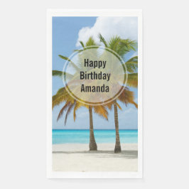 Servilleta De Papel Hermosos palmeros en una playa tropical