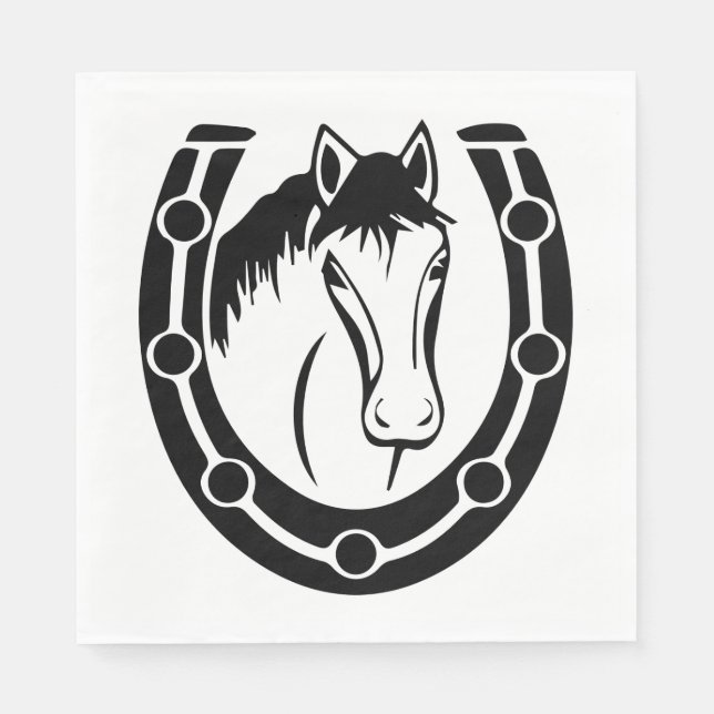 Servilleta De Papel Herradura Occidental Herradura Boda País Ecuestre (Anverso)