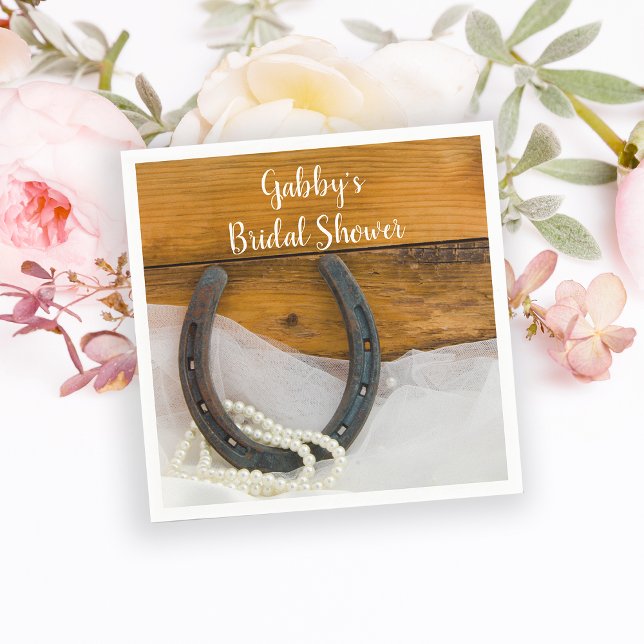 Servilleta De Papel Herradura y Pearl Country Western Bridal Shower (Subido por el creador)