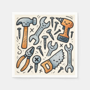 Servilleta De Papel Herramientas de bricolaje doodle cartoon