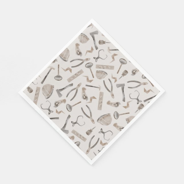 Servilleta De Papel Herramientas de construcción de acuarela caprichos (Esquina)