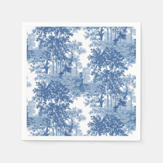 Servilleta De Papel Herramientas de paisaje azul vintage con urnas y c