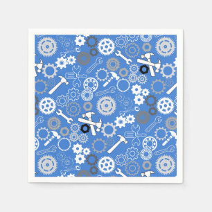 Servilleta De Papel Herramientas Patrón 01.b LBlue BG