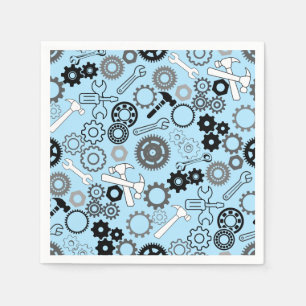 Servilleta De Papel Herramientas Patrón 01.b LBlue BG