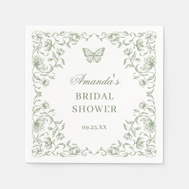 Servilleta De Papel Hervidad de Novias Verdes de la Ornate de Victoria (Anverso)