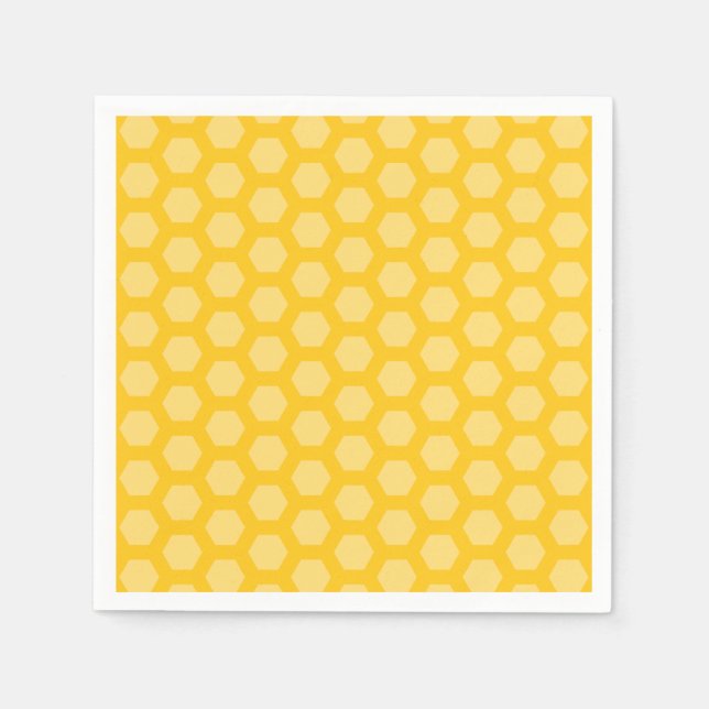 Servilleta De Papel Hexágono de abeja amarillo 12 (Anverso)