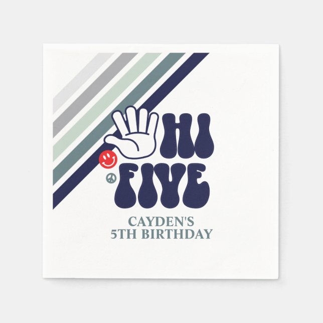 Servilleta De Papel HI FIVE Raya retro (Anverso)