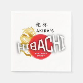 Servilleta De Papel Hibachi Chef japonés Sushi BBQ Dragon Cumpleaños