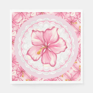 Servilleta De Papel Hibisco y encaje ROSA