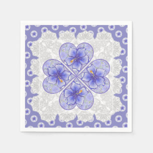 Servilleta De Papel Hibiscus & lace BLUE