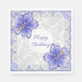 Servilleta De Papel Hibiscus & lace BLUE