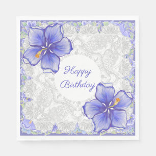 Servilleta De Papel Hibiscus & lace BLUE