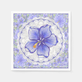 Servilleta De Papel Hibiscus & lace BLUE