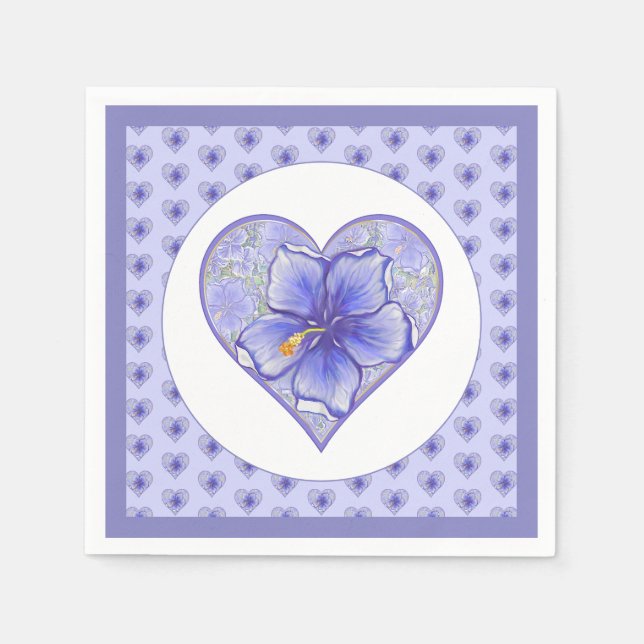 Servilleta De Papel Hibiscus & lace BLUE (Anverso)