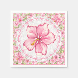 Servilleta De Papel Hibiscus & lace PINK