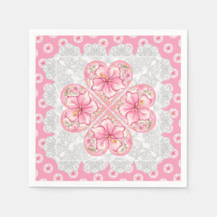 Servilleta De Papel Hibiscus & lace PINK