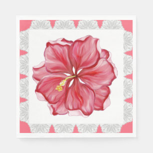 Servilleta De Papel Hibiscus & lace RED