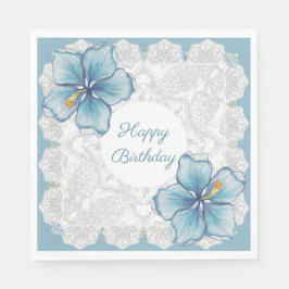 Servilleta De Papel Hibiscus & lace TURQUOISE