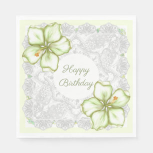 Servilleta De Papel Hibiscus & lace WHITE