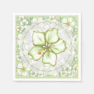 Servilleta De Papel Hibiscus & lace WHITE