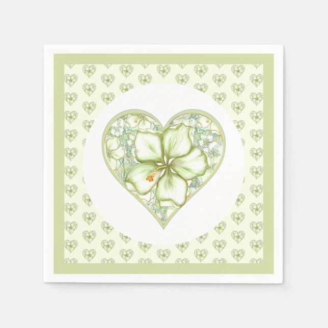 Servilleta De Papel Hibiscus & lace WHITE (Anverso)