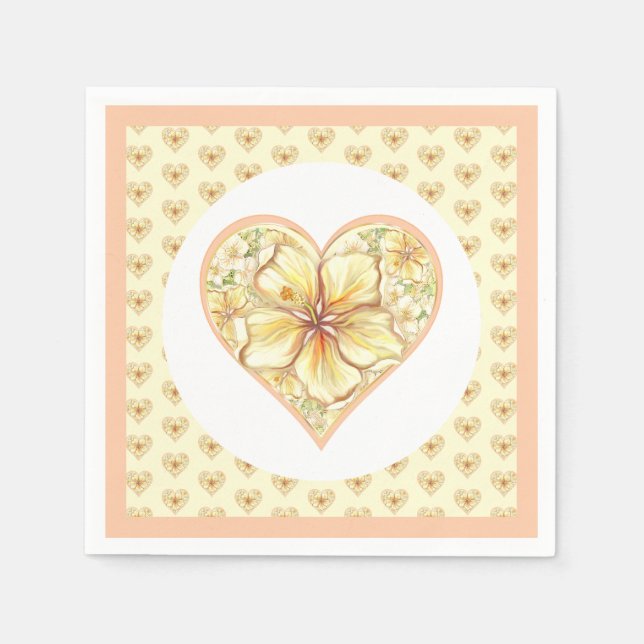 Servilleta De Papel Hibiscus & lace YELLOW (Anverso)