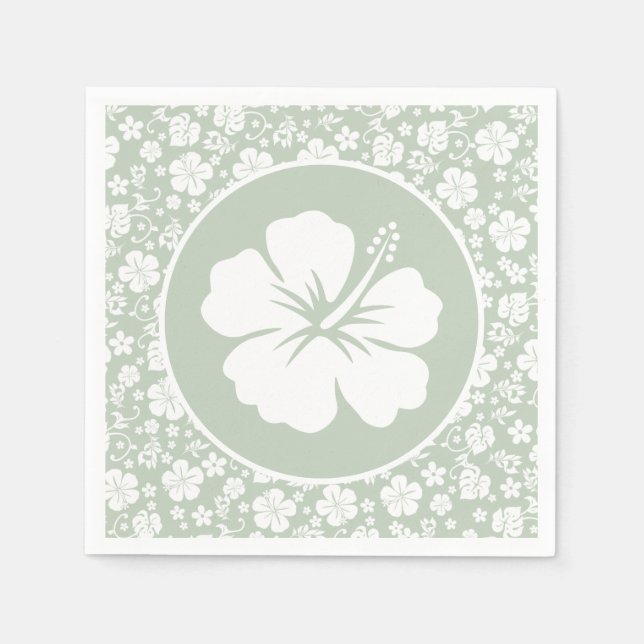 Servilleta De Papel Hibiscus Pale Green (Anverso)