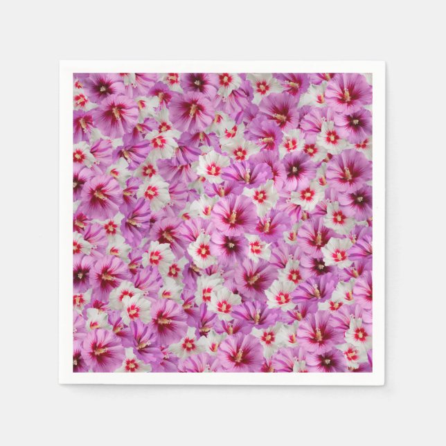 Servilleta De Papel Hibiscus - Patrón de flor Rosa chino (Anverso)