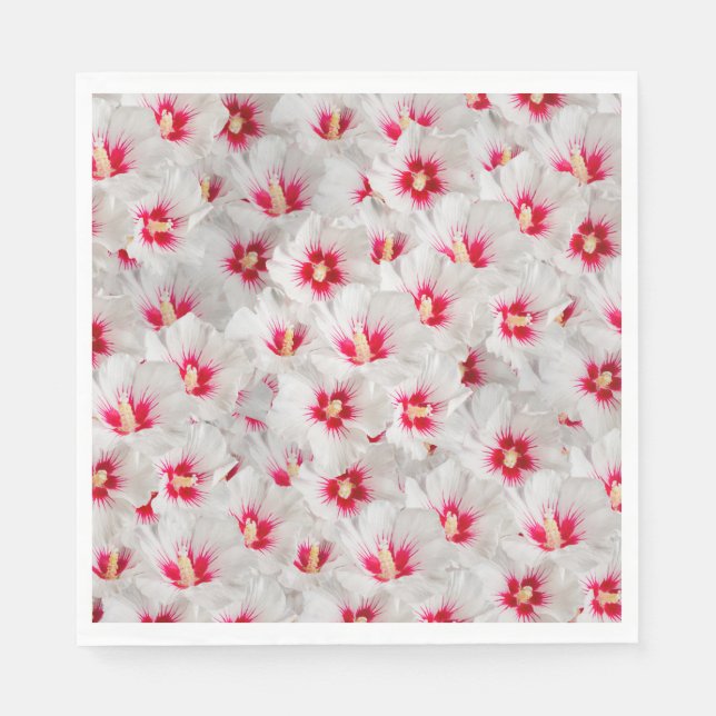 Servilleta De Papel Hibiscus - Patrón de flor Rosa chino (Anverso)