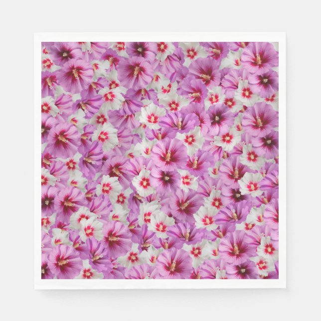 Servilleta De Papel Hibiscus - Patrón de flor Rosa chino (Anverso)